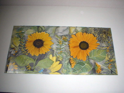 SM-01 Seidenmalerei Sonnenblumen 90x180